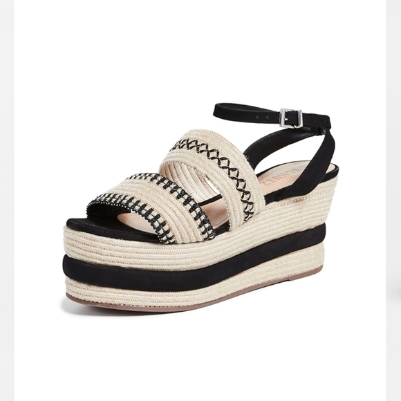 SCHUTZ Denes Platform Espadrilles In Black/Natural Size 7.5B - Picture 2 of 10